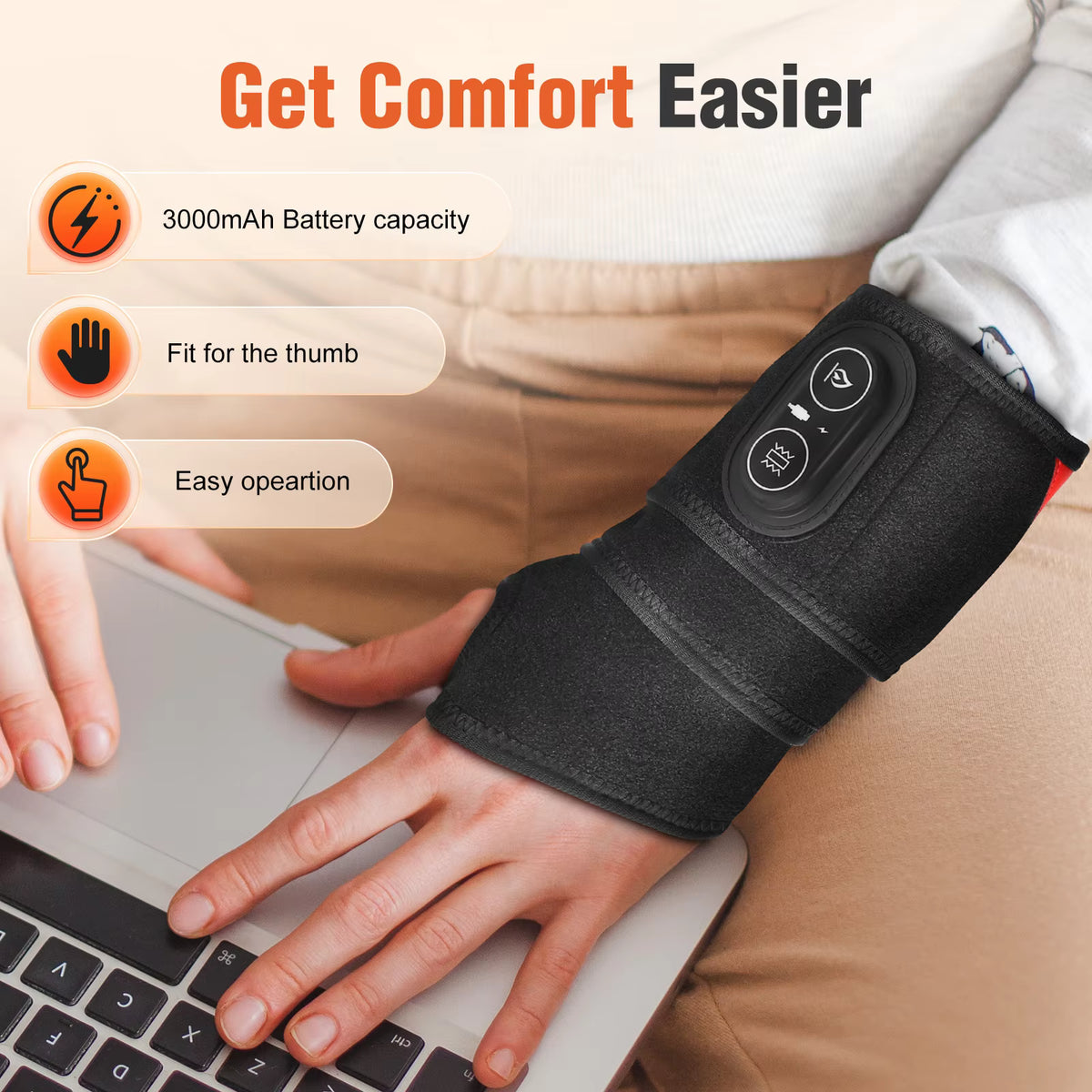 Wireless Red Light Therapy Wrap with Heat & Vibration for Knee, Elbow, Wrist & Ankle