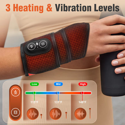 Wireless Red Light Therapy Wrap with Heat & Vibration for Knee, Elbow, Wrist & Ankle