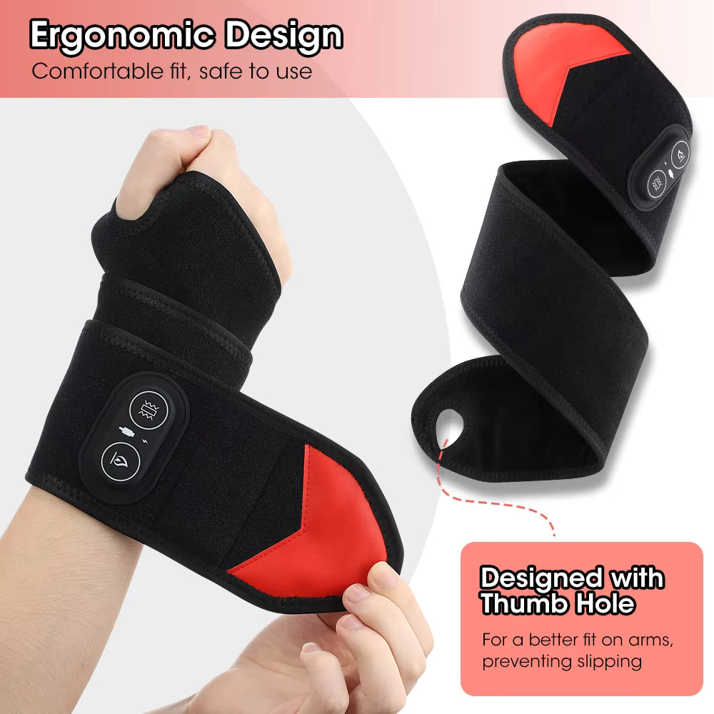 Wireless Red Light Therapy Wrap with Heat & Vibration for Knee, Elbow, Wrist & Ankle