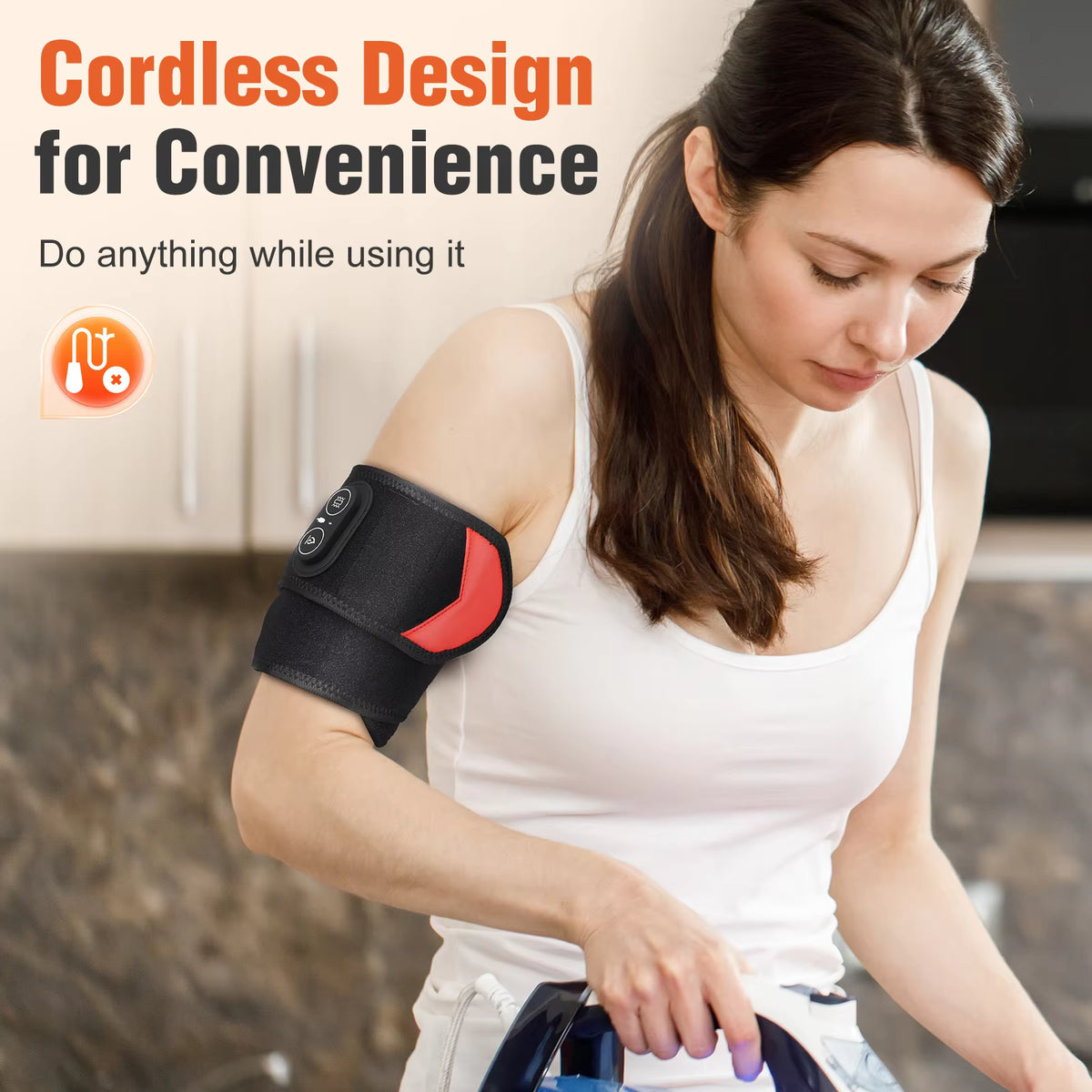 Wireless Red Light Therapy Wrap with Heat & Vibration for Knee, Elbow, Wrist & Ankle